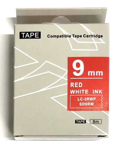 Taśma SD9RW zamiennik Epson LC-3RWP 9mm biały/czerwonej