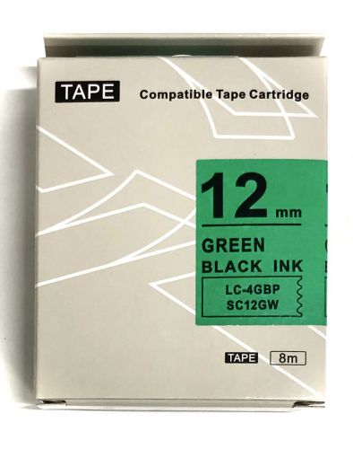 Taśma SC12GW zamiennik Epson LC-4GBP 9mm czarny/zielonej