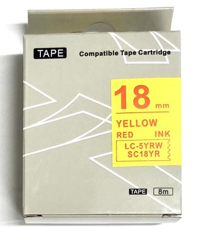 Taśma SC18YR zamiennik Epson LC-5YRW 18mm czerwony/żółtej