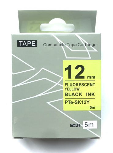 Taśma fluorescencyjna PTe-SK12Y do Epson 12mm czarny/żółtej