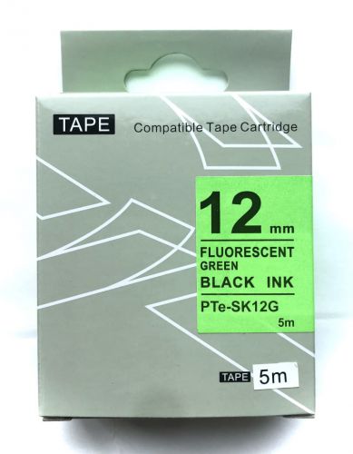 Taśma fluorescencyjna PTe-SK12G do Epson 12mm czarny/zielonej