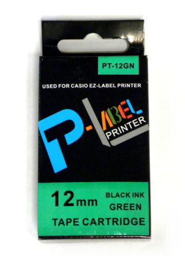 Taśma do Casio PT-12GN zamiennik XR-12GN 12mm czarny/zielonej