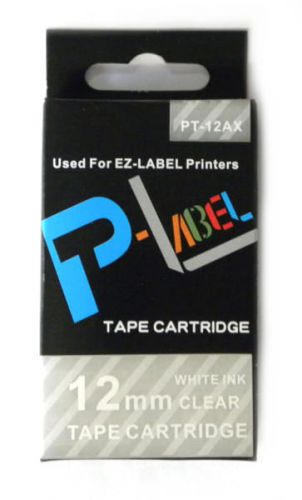 Taśma do Casio PT-12AX zamiennik XR-12AX 12mm biały/przeźroczystej